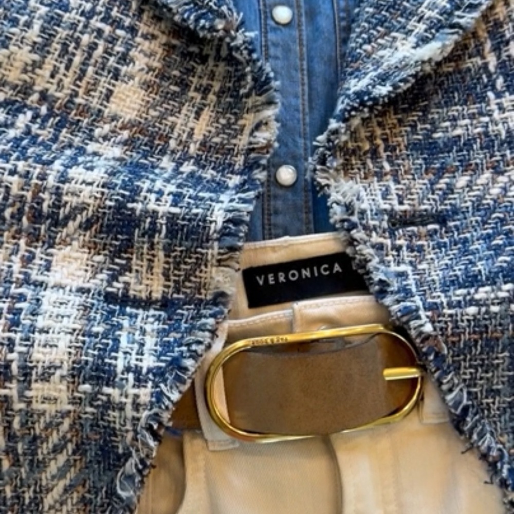 Limited edition-Veronica Beard Theron plaid tweed jacket